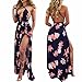 Women's Sexy Lace up Sleeveless Backless Floral Print Casual Party Maxi Long Dress