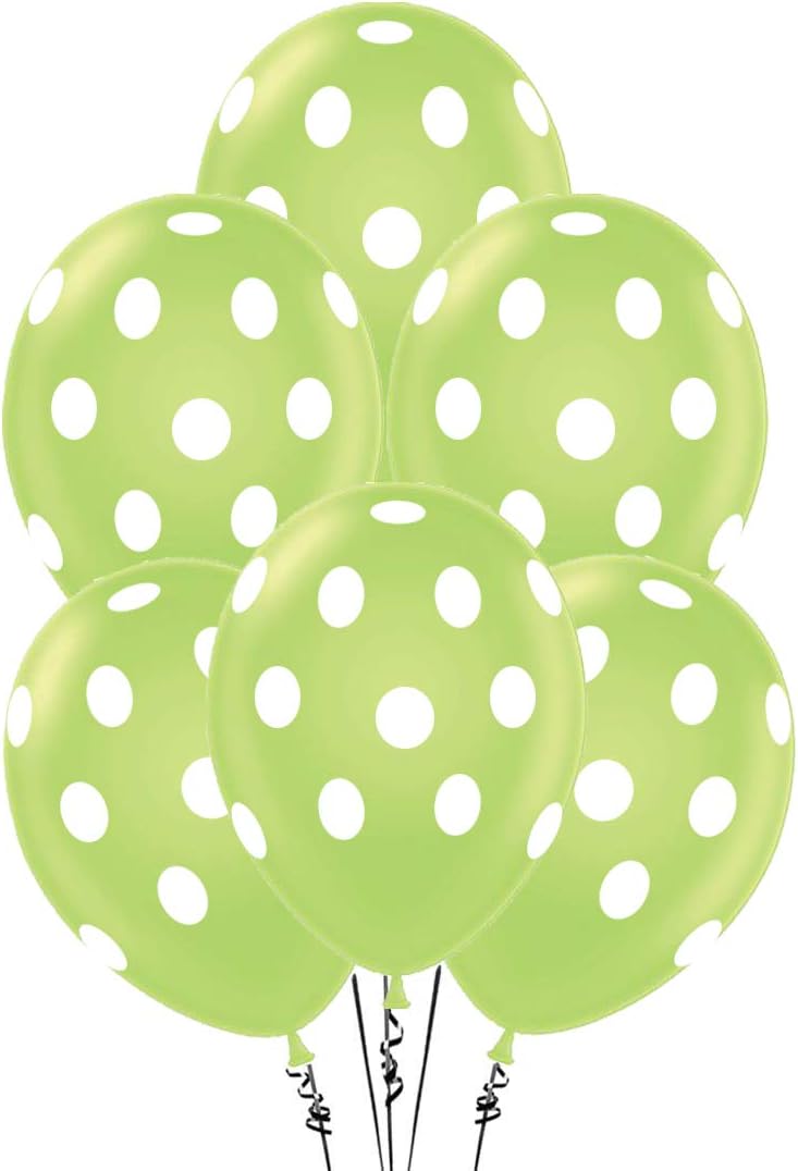 Polka Dot Balloons 11in Premium Lime Green with AllOver