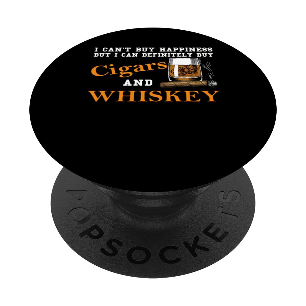 I can't buy but buy cigars whiskey Cigar drinking whiskey PopSockets Swappable PopGrip