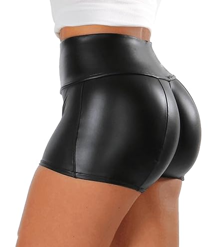 パンツ n.hollywood fake leather short pants Women's Faux Leather Shorts High Waist Sexy Shorts Hot Pants