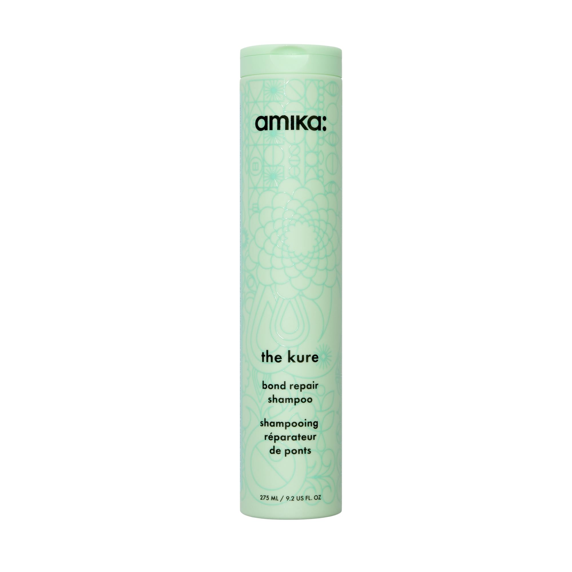 amika the kure strength repair sulfate free shampoo - colour safe bond repair shampoo for dry damaged hair care - strengthens + reduces breakage - enriched with sea buckthorn + plant butters (275 ml)