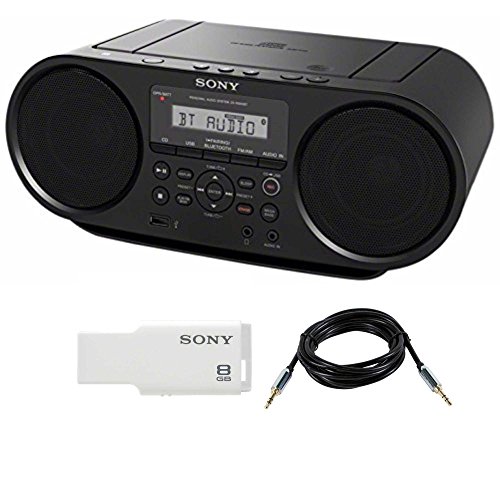Sony ZSRS60BT CD Boombox (Black) w 8GB Micro Vault & Accessory Bundle