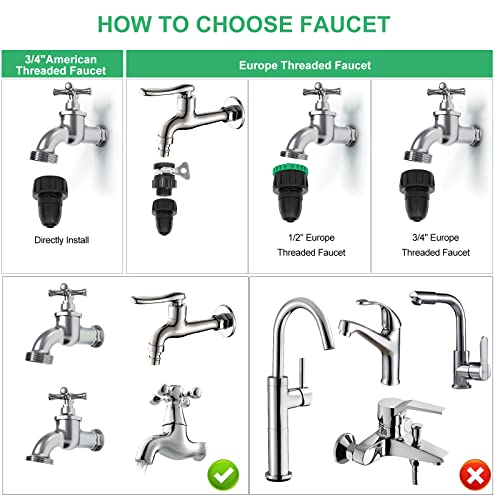 Outfun Drip Irrigation Kit, Plant Watering Sprinkler System with 1/4 inch 1/2 inch Blank Distribution Tubing Hose Adjustable Nozzle, DIY Saving Water Micro Irrigation System Automatic Mist Cooling Irrigation Set for Garden Greenhouse Lawn P