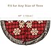 Aiduy Christmas Tree Skirt, 48 Inch Large Buffalo Plaid Christmas Tree Skirt, Rustic Burlap Xmas Tree Skirt with Thick Faux Fur Snowflake