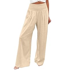 JIOEEH Womens Pants Women High Waisted Wide Capris