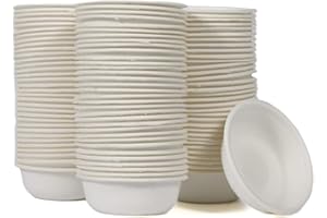 WOLEDOE 100Pcs Biodegradable Crested Gecko Food Cups, 1oz Reptile Feeding Dish