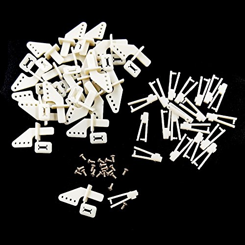 HH-Eason 20 Sets Control Horns 4 Holes White Plastic with Screw for RC Airplane Parts Model Replacement Remote Control Foam Electric Plane 2111MM (20) - Thumbnail 4
