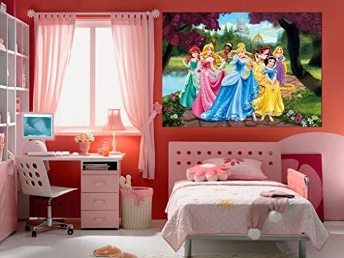 WallandMore Disney Wall Decal Mural Princess For Girls Rooms 63" W by 45" H - Wall Mural Photo - Home Decor - Room Decals - Gift For Her - Kids Bedroom - DIY
