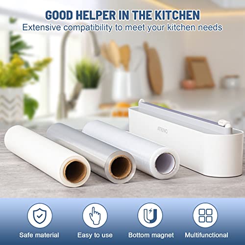 ArteiWo Refillable Plastic Wrap Dispenser With Cutter, Tin