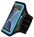 Galaxy S7 Armband: Stalion Sports Running & Exercise Gym Sportband (Cyan Blue) Water Resistant + Sweat Proof + Key Holder + ID / Credit Card / Money Holder