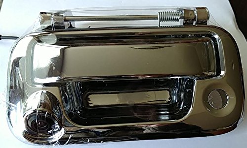 PYvideo Backup Camera with Tailgate Handle for Ford F150/F250/F350/F450 for Universal Monitors (RCA) (Color: Chrome)