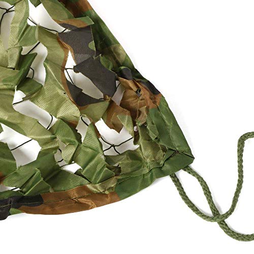 Woodland Camouflage Netting Camo Army Net for Outdoor Hunting Shooting Gaming Hide Home Pool Car Top Shelters Table Covers with 2 Self-Adhesive Non-Woven Tape (5M X 5M / 16.4X 16.4FT)