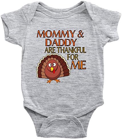 Mommy &amp; Daddy Are Thankful For Me Baby Bodysuit Infant Romper Onesie