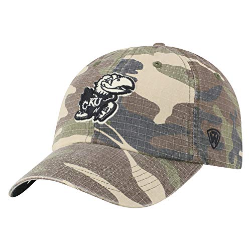 Kansas Jayhawks Camo Hat, Kansas Camouflage Cap, Camouflage Kansas Hat