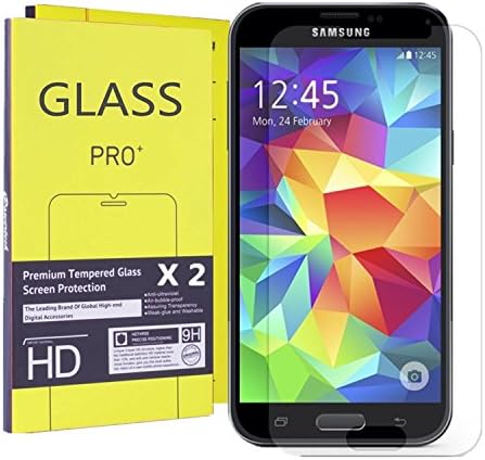 iPowertech (2 pack) Galaxy S5 Screen Protector glass, Tempered Glass Screen Protector for Samsung Galaxy S5, Anti-Scratch, Touchscreen Accuracy, Satterproof