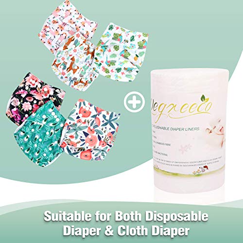 wegreeco Viscose Made from Bamboo Unscented Diaper Liners - Fragance Free and Chlorine Free - 100 Sheets Per Roll (2 Roll, Viscose Made from Bamboo)