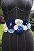 nania maternity pregnancy sash for Mon to be baby shower sash flower sash (Royal blue)