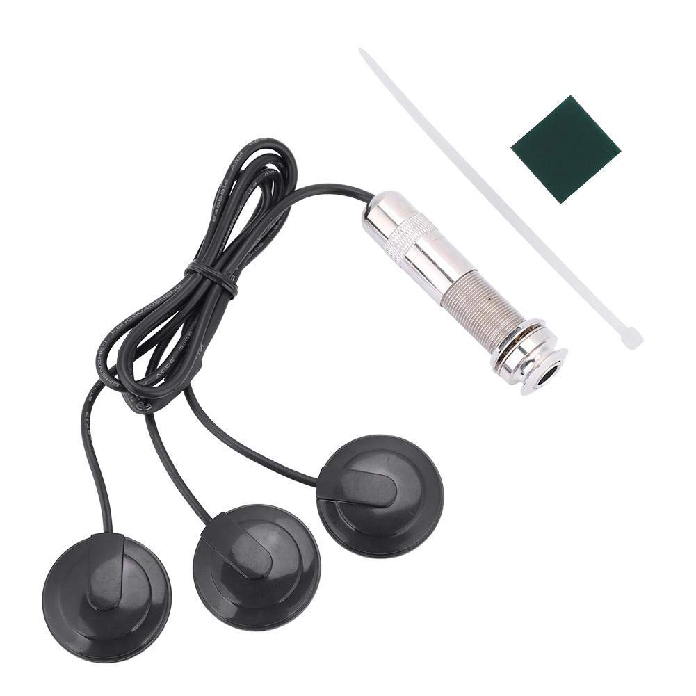 Alomejor Guitar Pickups Acoustic Electric Instrument Piezo 3 in 1 Microphone Contact for Acoustic Guitar Ukulele Mandolin