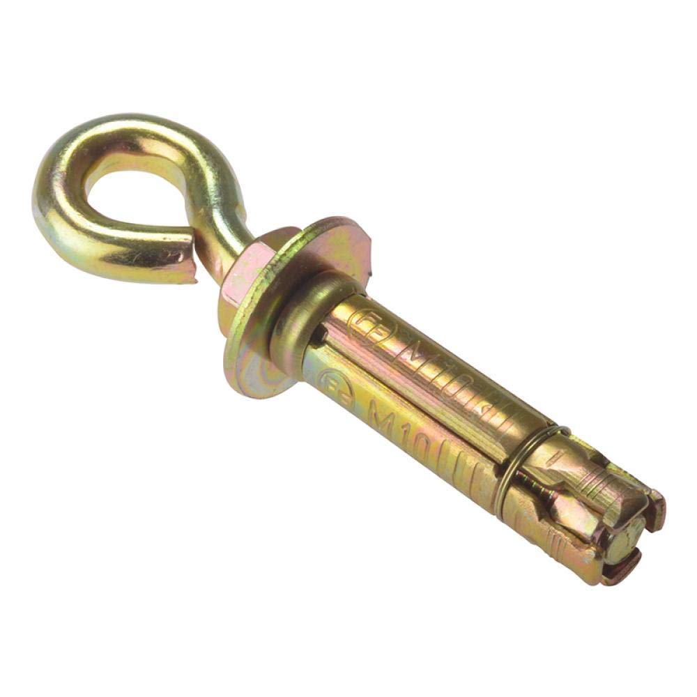 ForgeFix Masonry Anchors - Eye Bolts | M10 | Zinc Yellow Passivated | Bag 5
