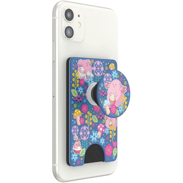 Rossy Cell Phone Wallet Sticker - Lycra Adhesive Card Holder With Wildflowers Pattern