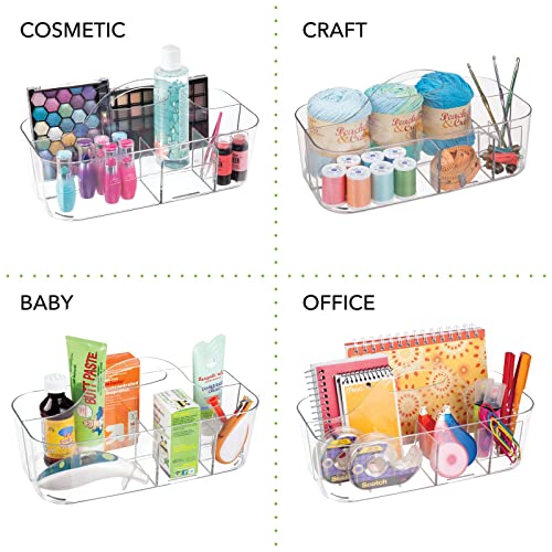 mDesign Plastic Portable Nursery Storage Organizer Caddy Tote Divided