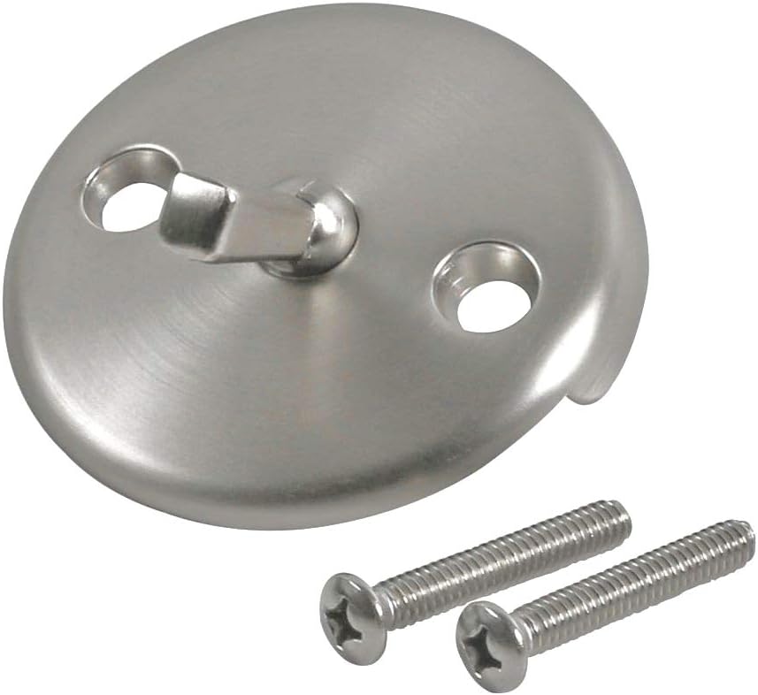 Qualihome Bath Tub Waste Overflow Drain Trip Lever Face Plate for Bathtub with Matching Screws for Faceplate, (Chrome) - - 