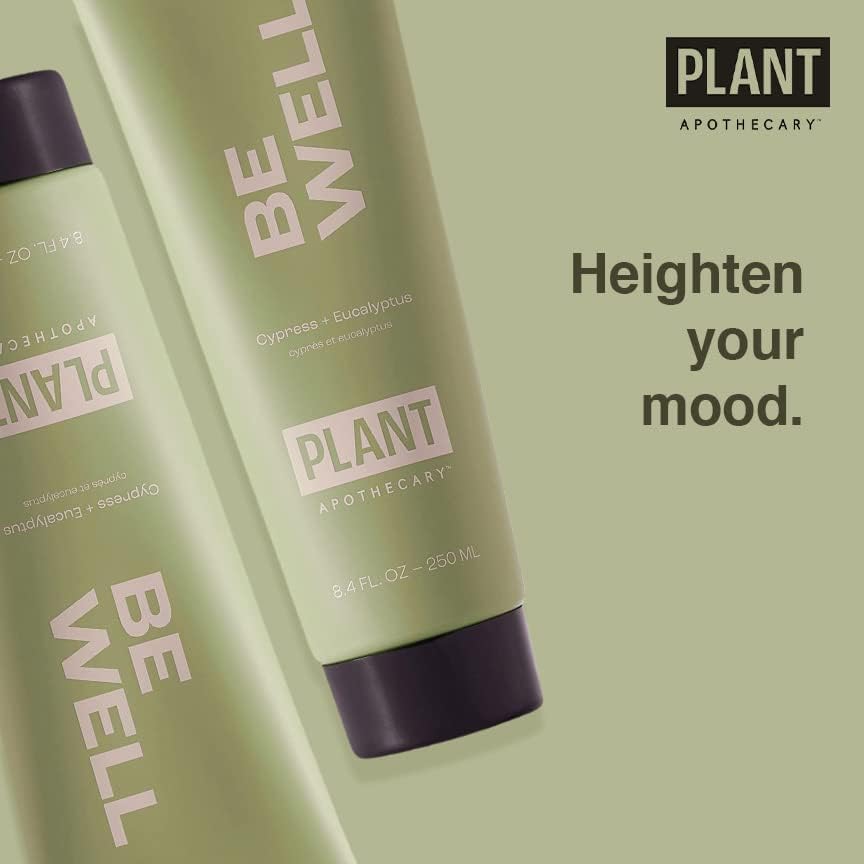 plant apothecary Be Well Sulfate Free Body Wash for Men and Women - Moisturizing Shower Gel with Essential Oils, and Vitamin E, Vitamin B5-8.4 fl oz