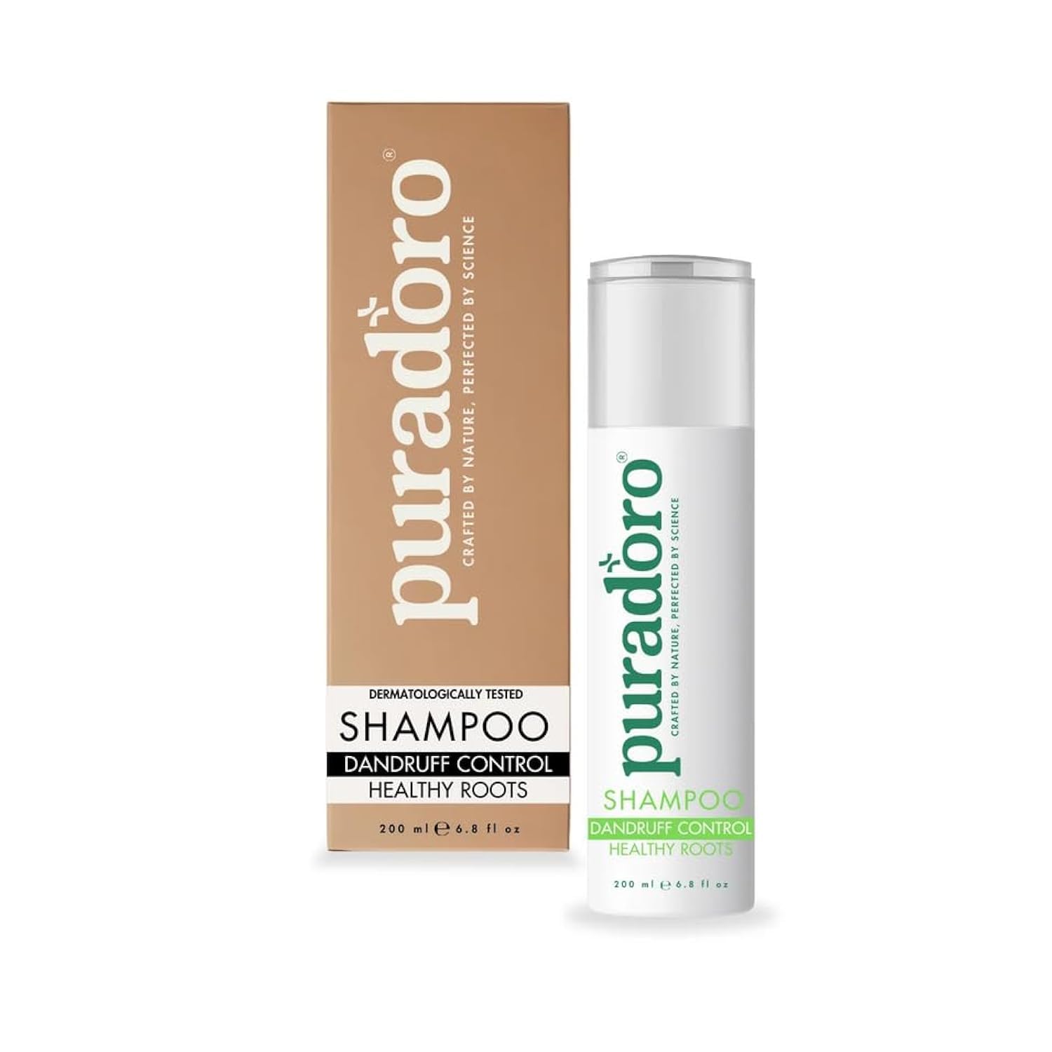 Puradoro 100% Natural Anti-Dandruff & Oily Scalp Shampoo – Salicylic Acid, Tea Tree & Neem – Deep Cleansing Herbal Formula for Flake-Free, Balanced & Healthy Roots 200 Ml