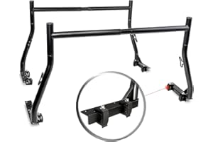 AA PRODUCTS INC. AA-Racks Non-Drilling Extendable Steel Pick-Up Truck Ladder Rack Two-bar Set with Unique Design for Tool Box Mounting - Matte Black (USPTO Patent Pending)