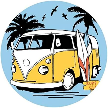 Surfing Surfboard Van 3.5" Embroidered Patch Iron Sew-on 70's Flower Surf Series Souvenir Travel Vacation Roses Spring Peace Love Hippie Weed Boho Dove Fun Cute