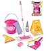 Little Helper Housekeeping Kids Pretend Play Toy Cleaning Supplies Pink Playset with Mop, Bucket, and Accessories