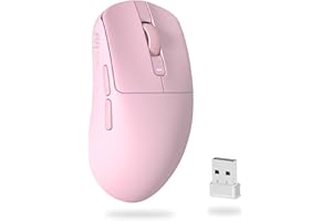 RK ROYAL KLUDGE RK M30 Wireless Gaming Mouse, 24000 DPI, 43g Ultra-Lightweight, PAW3311 Sensor, 2.4G/Bluetooth/USB-C Rechargeable Wireless Mouse with 5 Programmable Buttons for PC/Mac, Pink