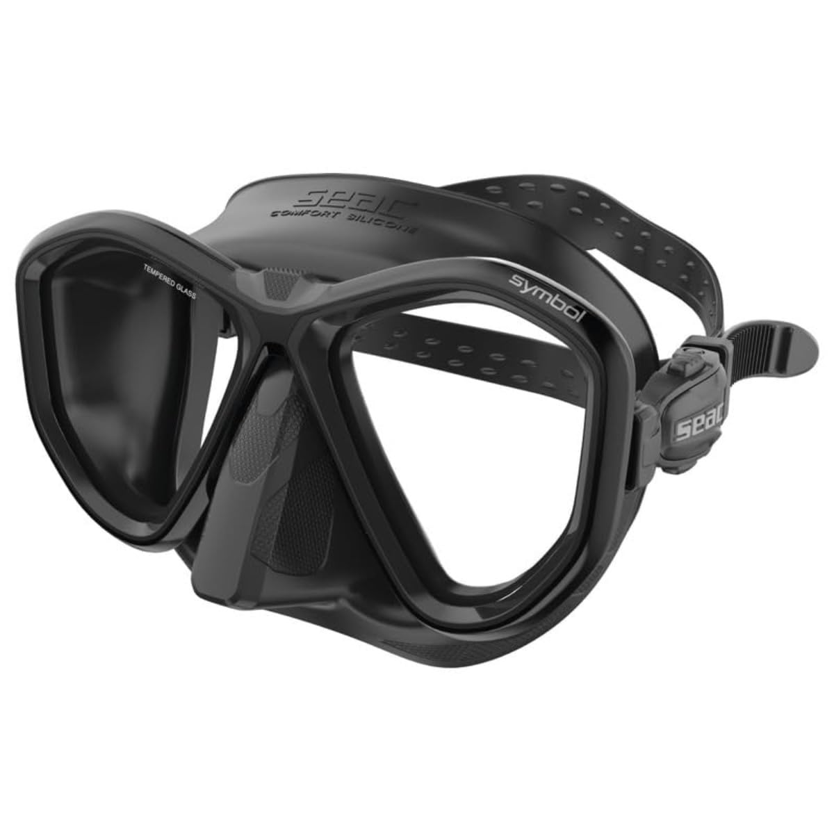 Seac Symbol, Made in Italy diving mask with two lenses and 3D buckle
