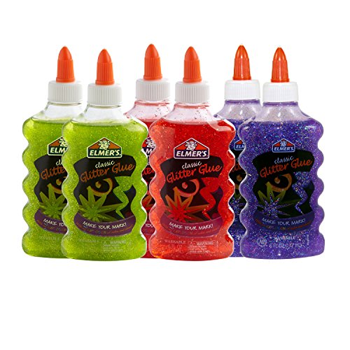 Elmer's Liquid Glitter Glue, Washable, Assorted Colors, 6 Ounces Each