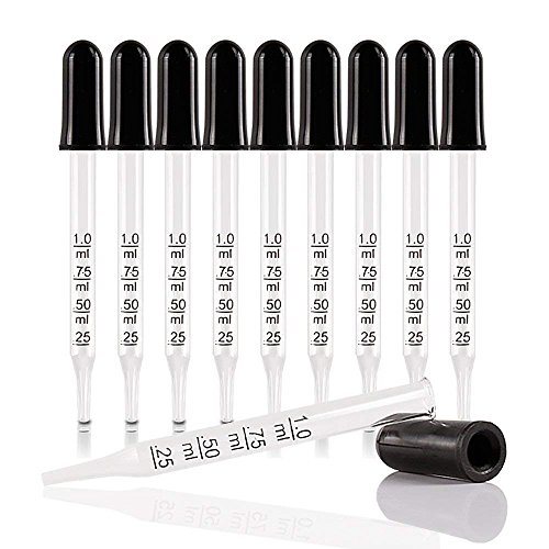 Medicine Dropper 1ml, Teenitor StraightTip Calibrated Glass Medicine