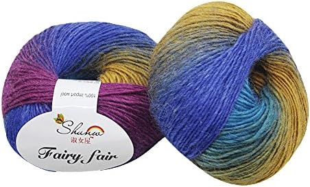 Clearance Sale! Yarns for Knitting Crochet Craft,KFSO Hand Knitting Knicker Yarn Crochet Soft Scarf Sweater Hat Yarn Knitwear Wool,Rainbow Color (F2)