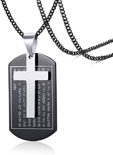 lord's prayer dog tag necklace