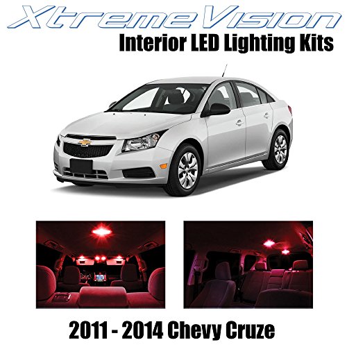 XtremeVision Chevy Cruze 2011-2014 (12 Pieces) Red Premium Interior LED Kit Package + Installation Tool