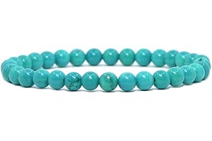 Justinstones Gem Semi Precious Gemstone 6mm Round Beads Stretch Bracelet 6.5 Inch Unisex