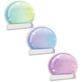 Multicolor Crystal Ball Sticky Note Assortment / 4" Repositionable Mystical Orb Themed Sticky Note Pads/Set of 3 Magical Designs/Made in The USA