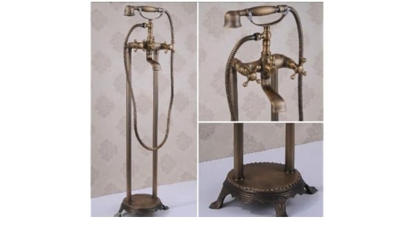 Gowe Antique Brass Dual Handles Free Standing Floor Mounted