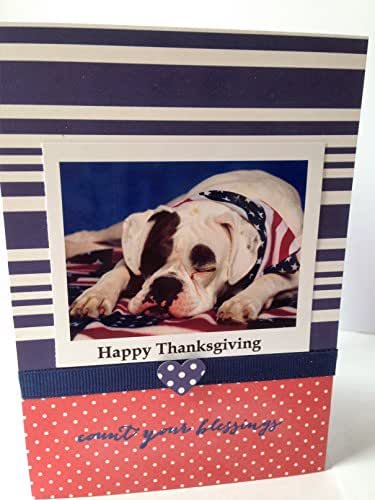Amazon.com: THANKSGIVING dog card Handmade American ...