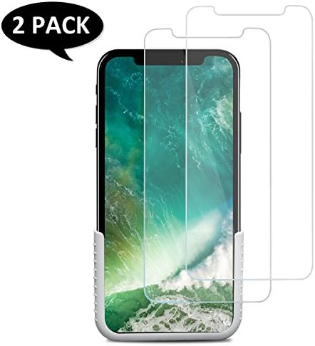iPhone X Tempered Glass Screen Protector with Tray Installation,herhea 2.5D Case Friendly ,Anti-Scratch ,Full Coverage,Bubble Free,9H Hardness,Retail Package [2 Pack]