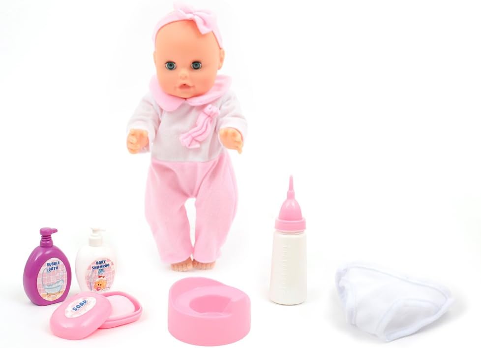 Mamatoy MMA00000 - Mama Mia Plin Plin, Doll Drinking from the Bottle Makes and pee in the potty, 36 cm, Pink