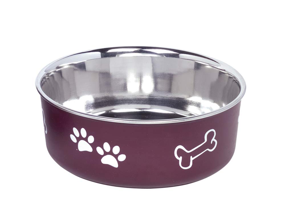 Nobby Fusion Stainless Steel Dog Bowl Non-Slip Red 16 cm 0.94 Litres