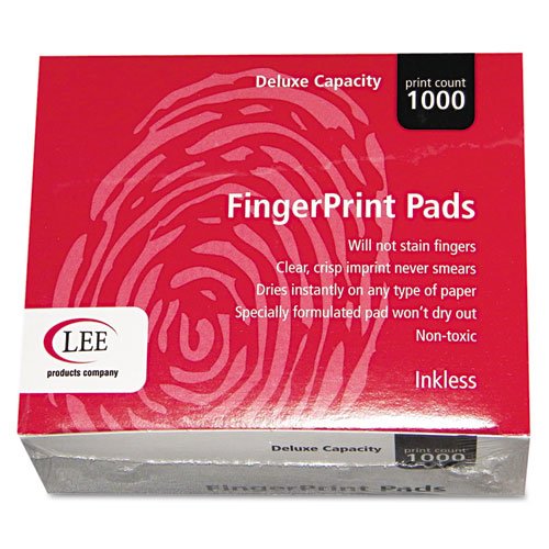 Inkless Fingerprint Pad - 2-1/4w x 1-3/4d, Black, 23/dz(sold in packs of 2)
