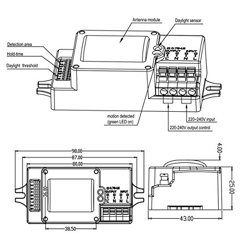LumeGen-360-Degree-Ceiling-Mount-MotionDaylight-Sensor-2500-sqft-Coverage-Area-49ft-Max-Mount-Height-400w-Max-Load