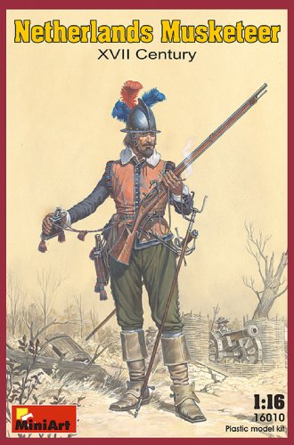 MiniArt 1/16 Scale Netherlands Musketeer. XVII c. - Historical Figures Series Plastic Model Kit #16010