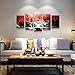 youkuart canvas wall art 5-Piece Red Woods Waterfall Canvas Print Paintings for Wall and Home Decor