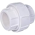 Midline Valve PVC Union Coupling Pipe Fitting 3/4'' FIP White Plastic (592DV034)